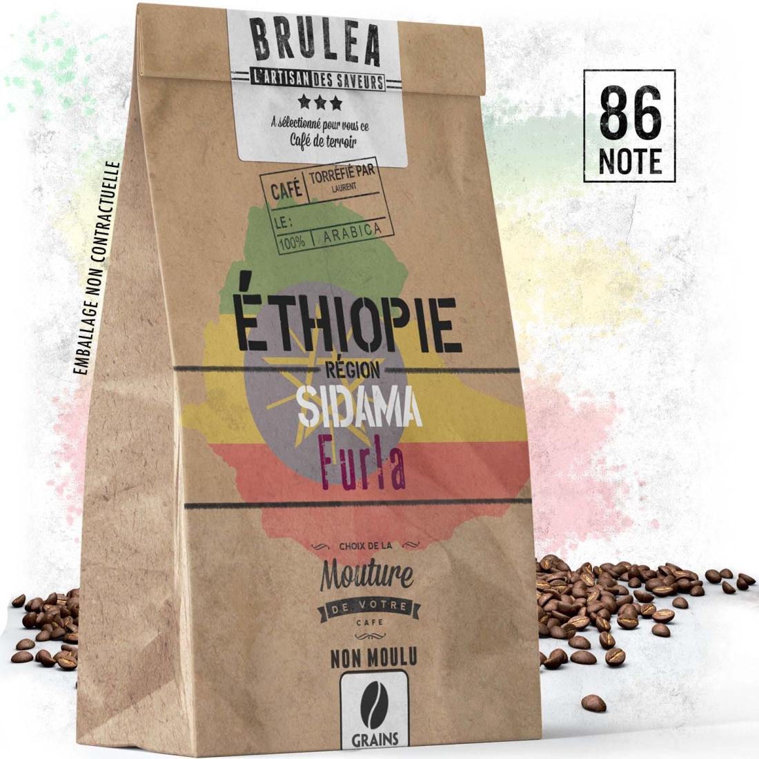 Café Furla d'Éthiopie torréfié - Certifié Naturel