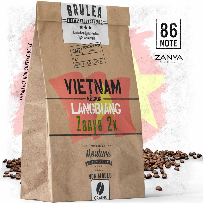 Café en grains du Vietnam région Dalat 250 gr